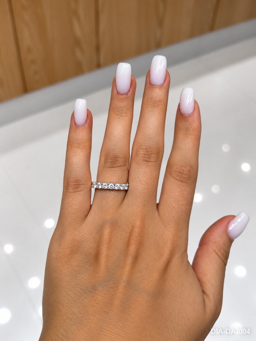 Demi-alliance en diamants naturels 0,66 ct sur or blanc 18 carats – Diamea