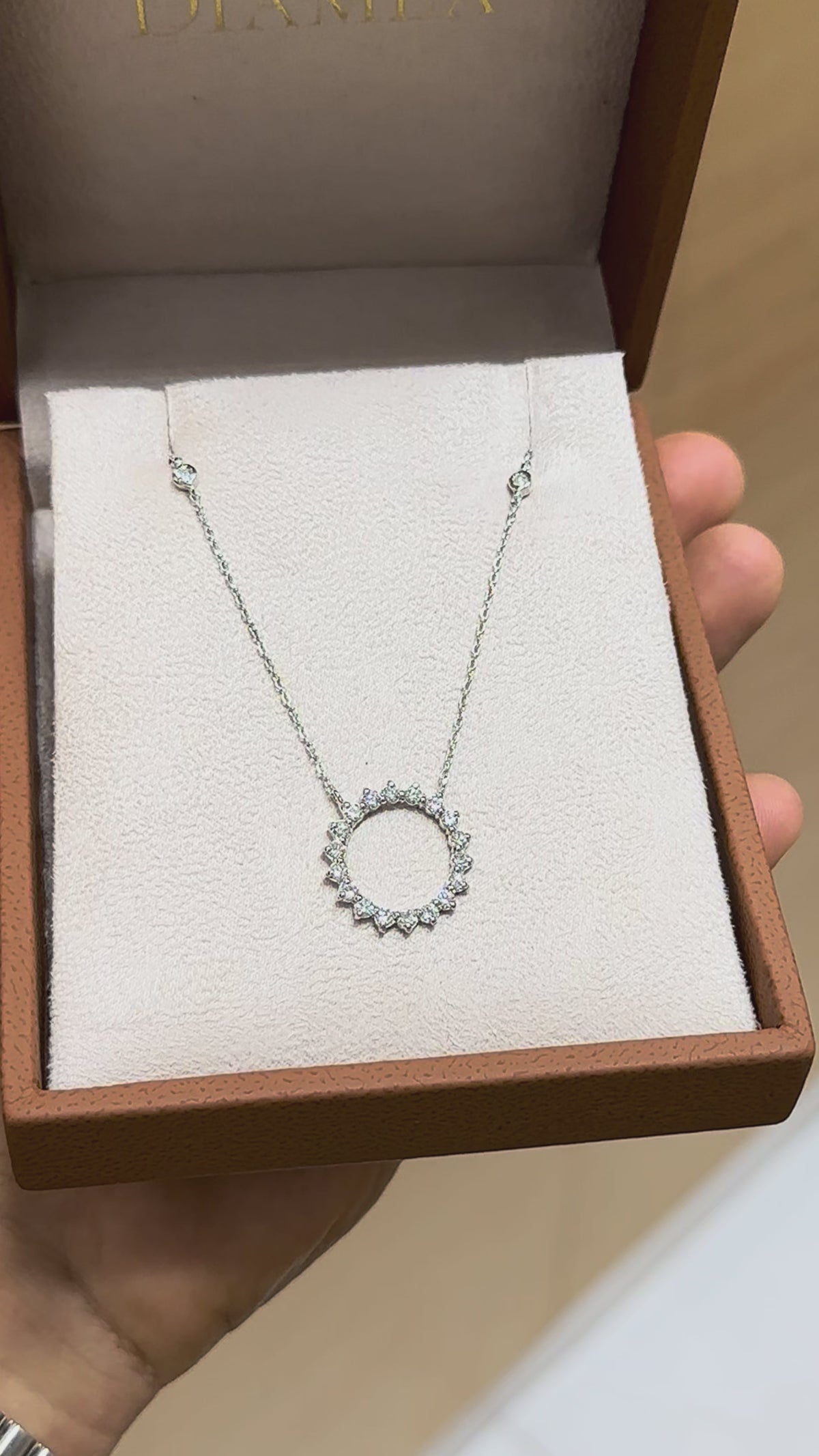 Collier cercle en diamants naturels Cerchio sur or blanc 18 carats – Diamea