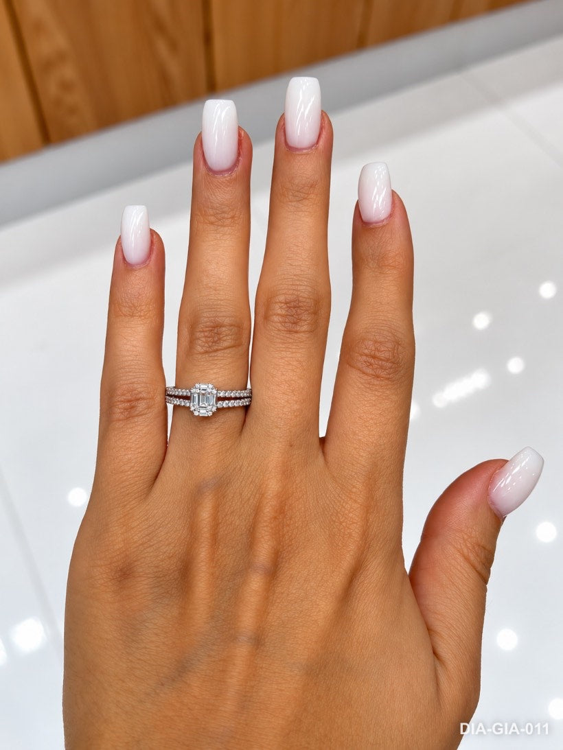 Bague solitaire diamant GIA 0,50 ct couleur F, or jaune 18 carats, diamant naturel certifié GIA – Diamea