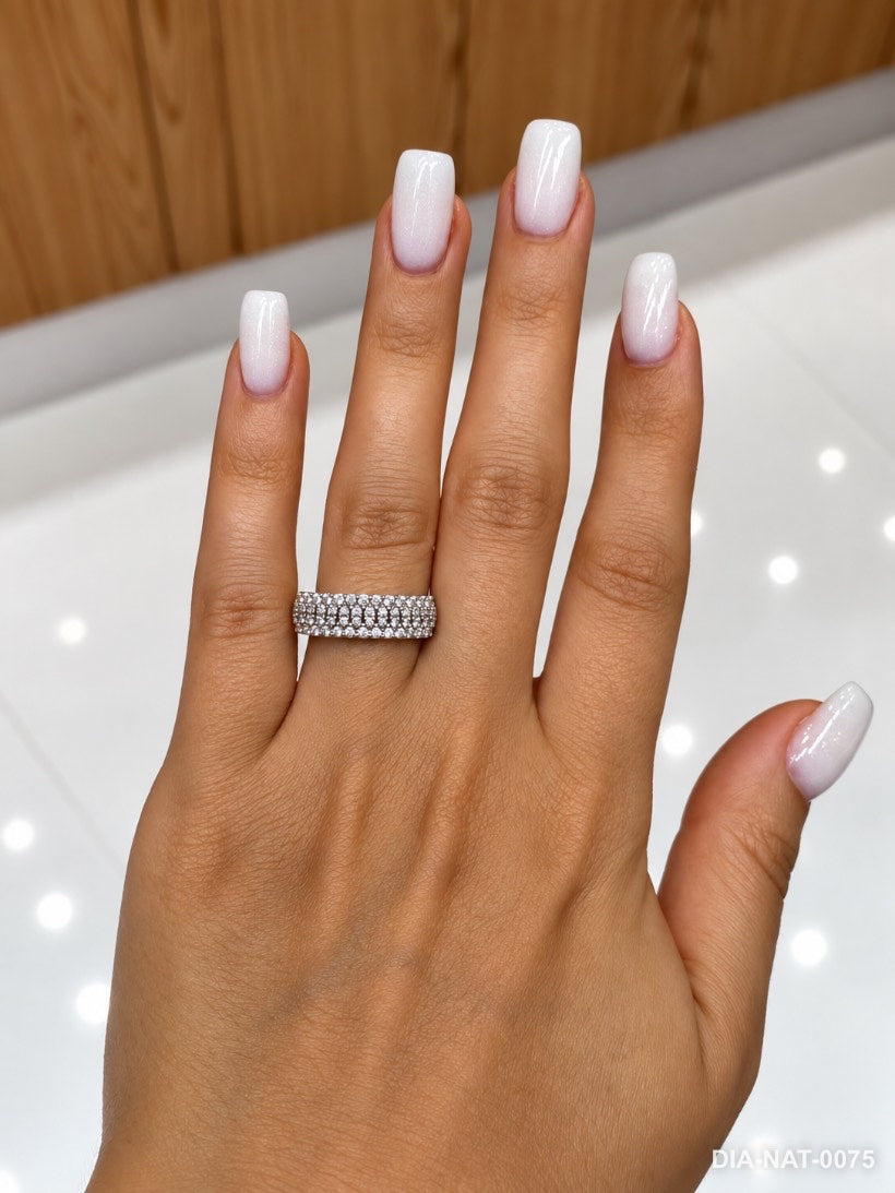 Bague bandeau diamant Bandeau Diamants en or blanc 18 carats, 0,53 ct de diamants naturels – Diamea – photo