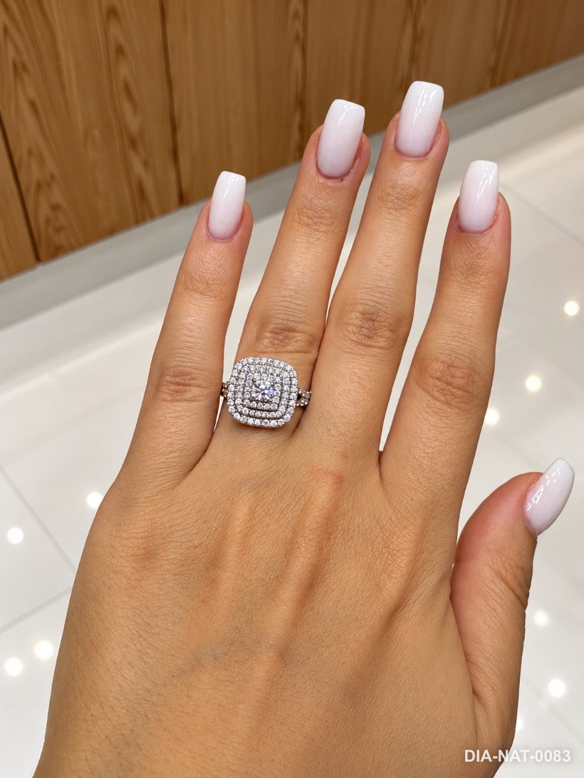Bague carré diamants naturels 0,92 ct – or blanc – photo 2 – Diamea, joaillerie diamant à Casablanca