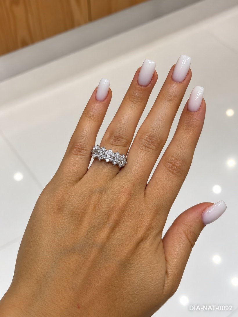 Bague fleur diamant Marguerite Diamants en or blanc 18 carats, 1,50 ct de diamants naturels – Diamea – photo