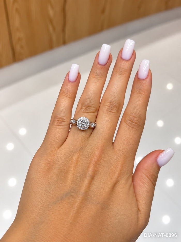 Bague carré diamants naturels 0,32 ct – or blanc