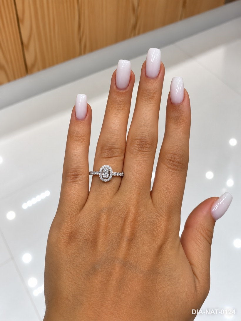 Solitaire ovale diamants naturels 0,31 ct – or blanc – photo 2 – Diamea, joaillerie diamant à Casablanca