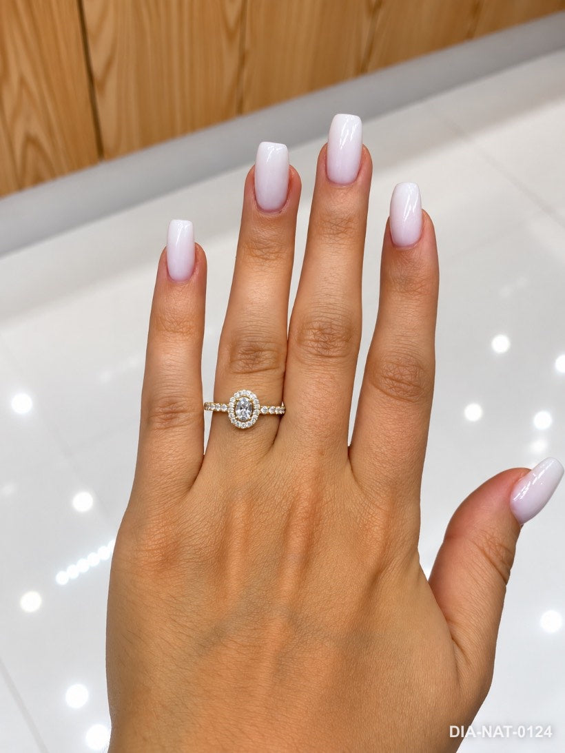 Bague solitaire diamant Solitaire Oval Diamants en or blanc 18 carats, 0,31 ct de diamants naturels – Diamea – photo
