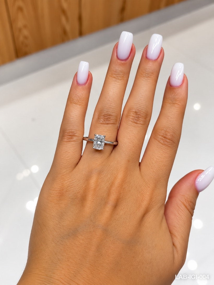 Bague solitaire diamant de laboratoire radiant 1,5 ct – Diamea