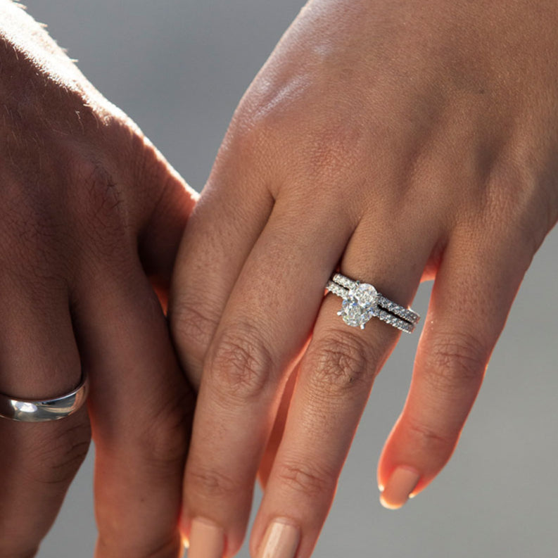 Bague de fiançailles en diamant naturel sur or blanc 18 carats – Diamea
