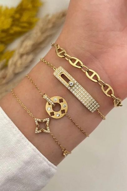 gourmette diamant pour femme en or jaune 18k