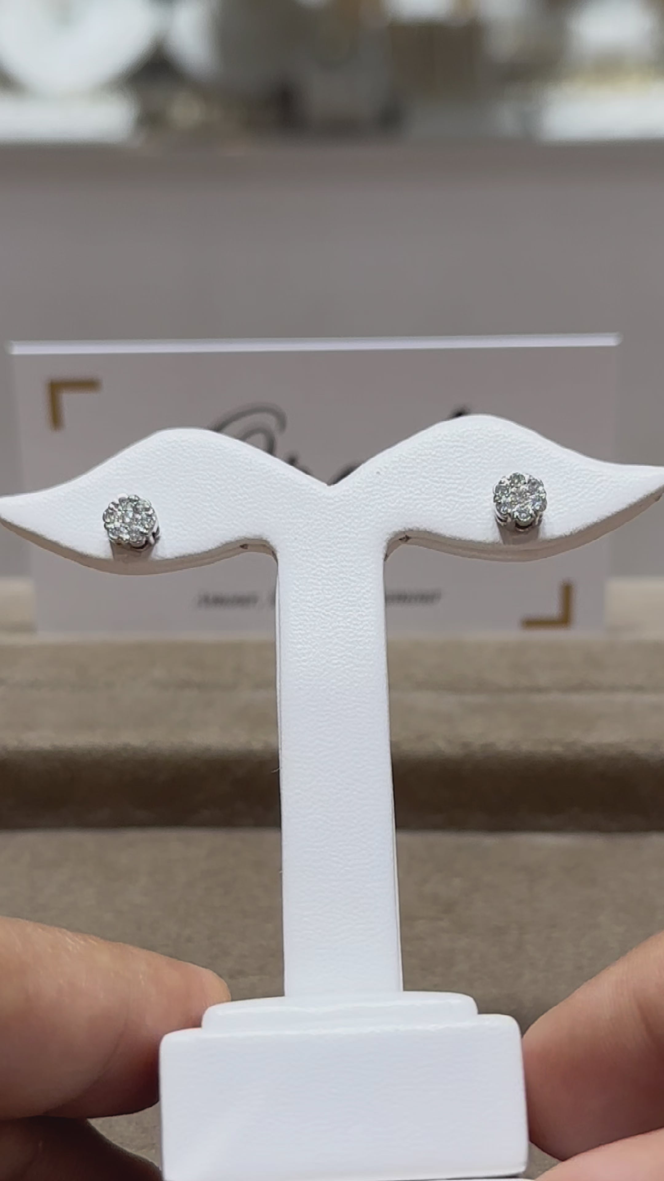Boucles d'oreilles diamants - Rotonde