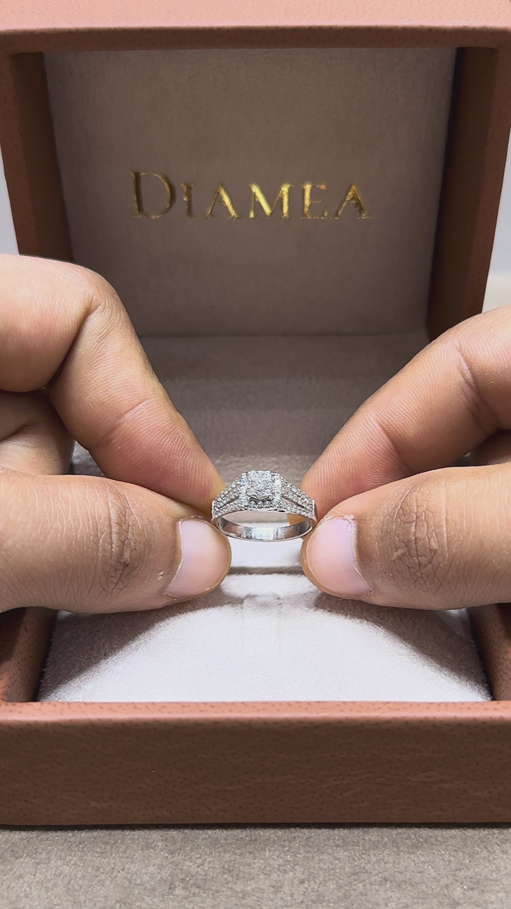 Bague diamant - Triplo Anello Quadrato