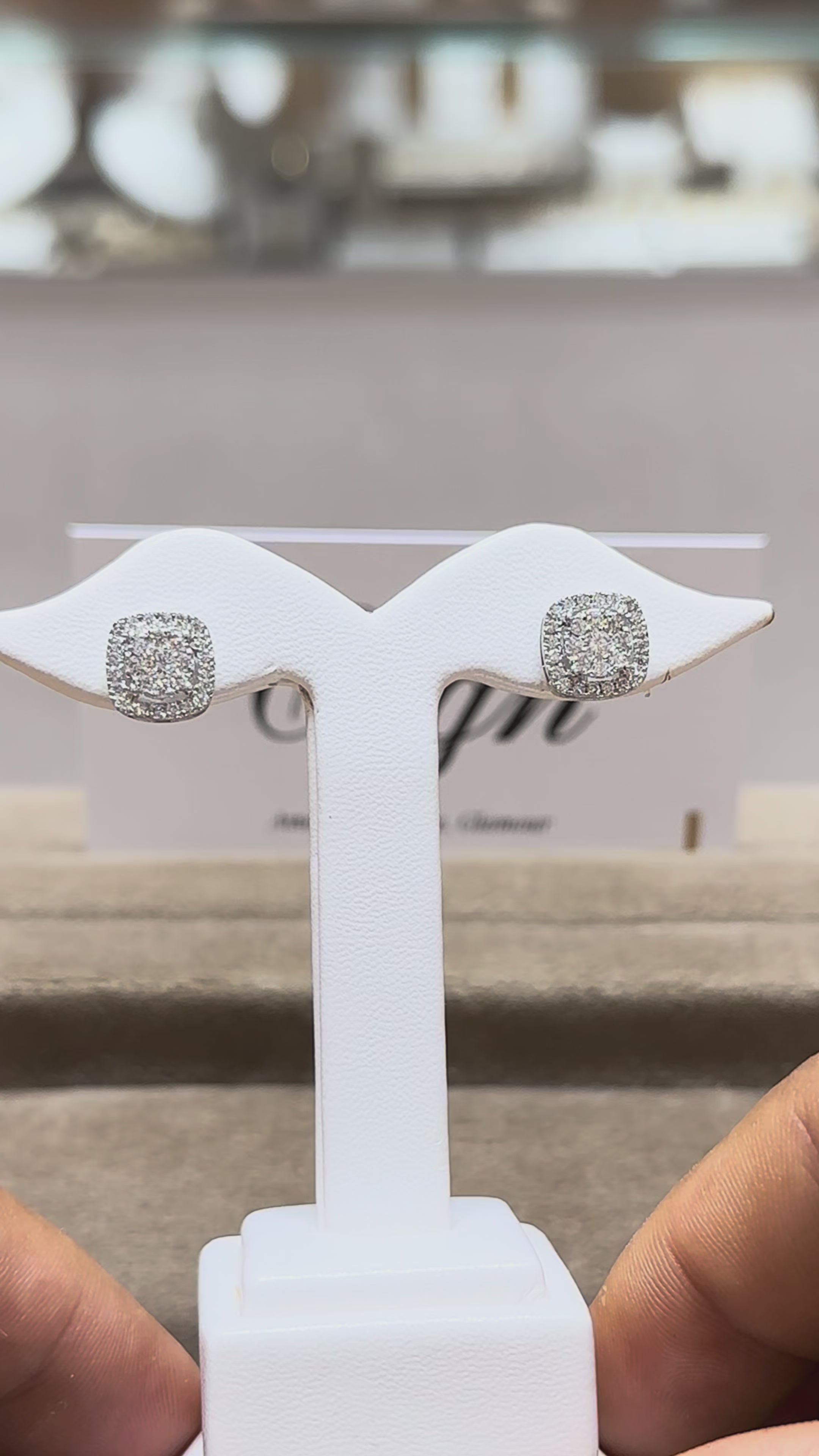 Boucles d'oreilles diamant - Cerchio Quadrato
