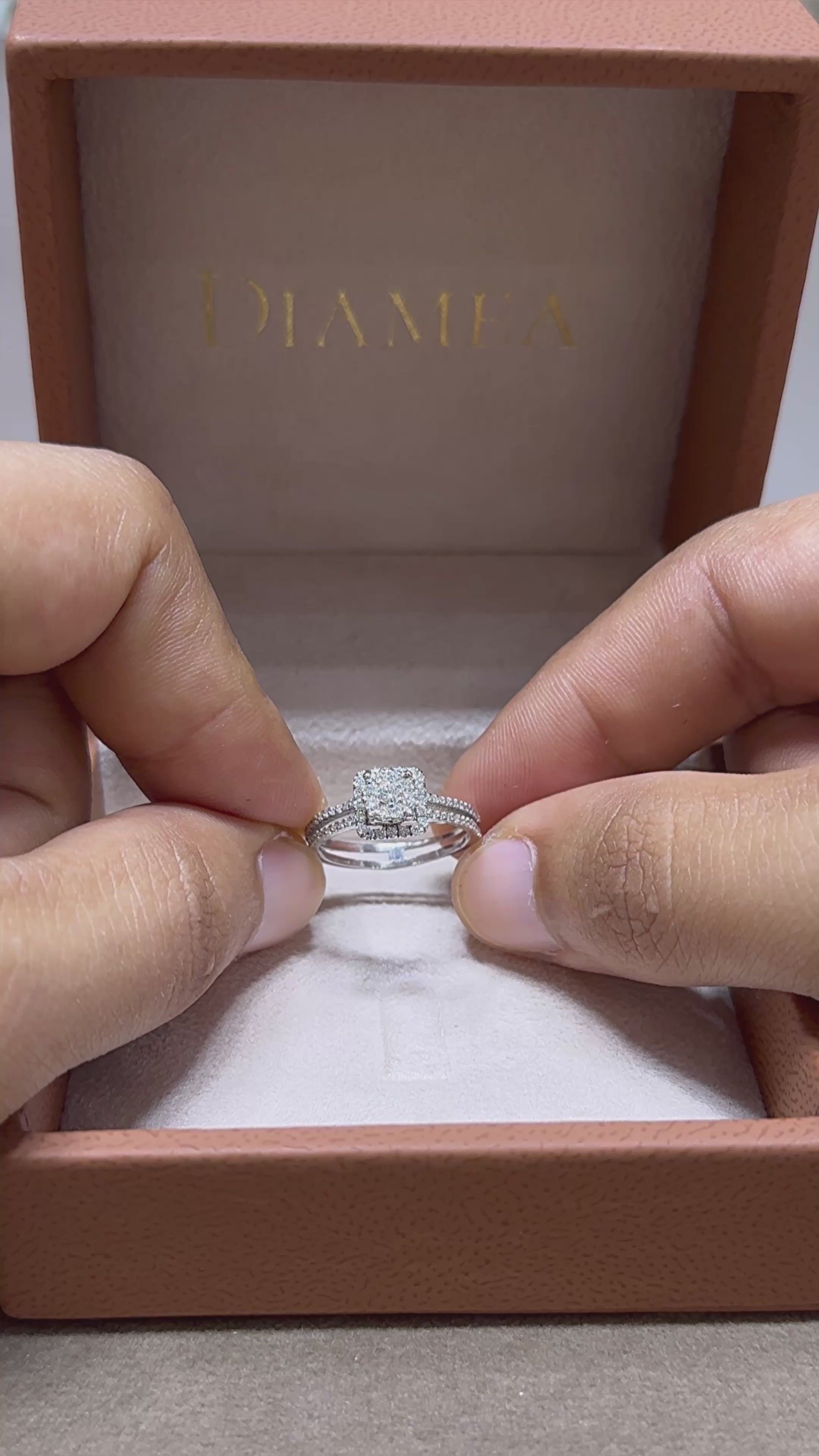 Bague diamant - Quadrato Rialzato