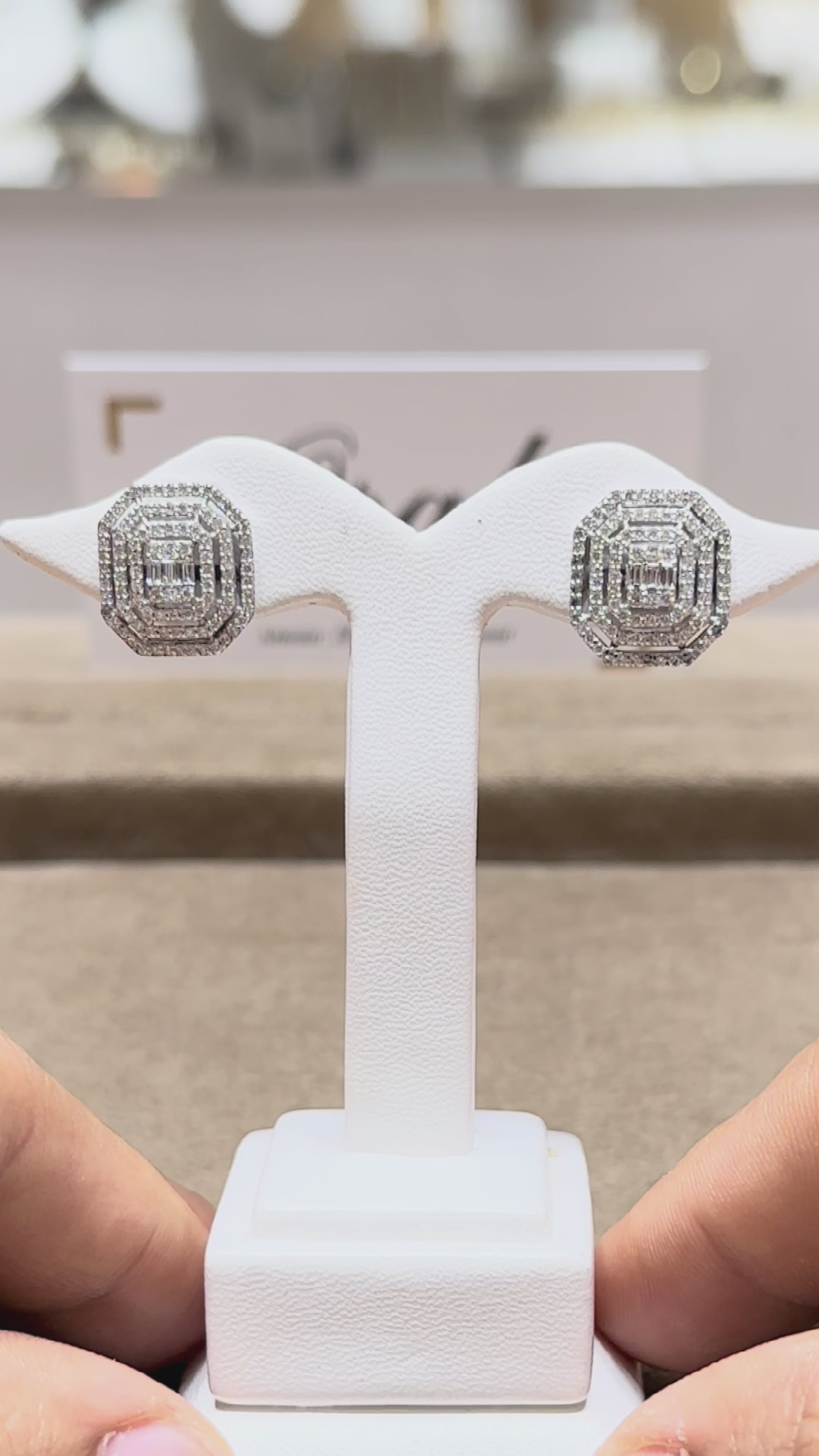 Boucles d'oreilles diamant - Piramide Concava